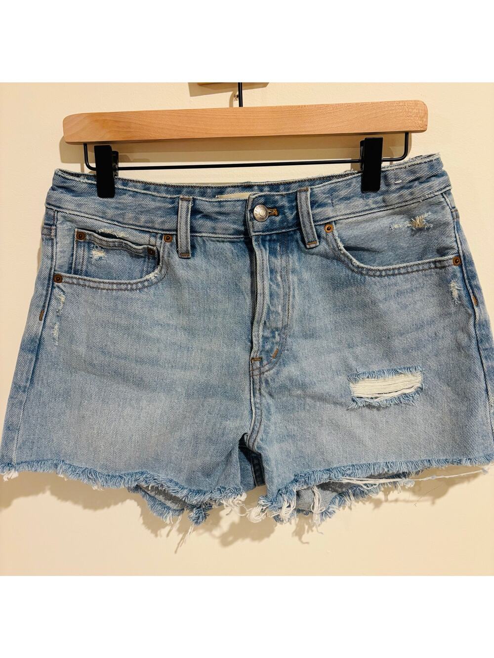 Madewell Distressed Relaxed Cutoff Denim Jean Shorts Size 27 90s slouchy fit
